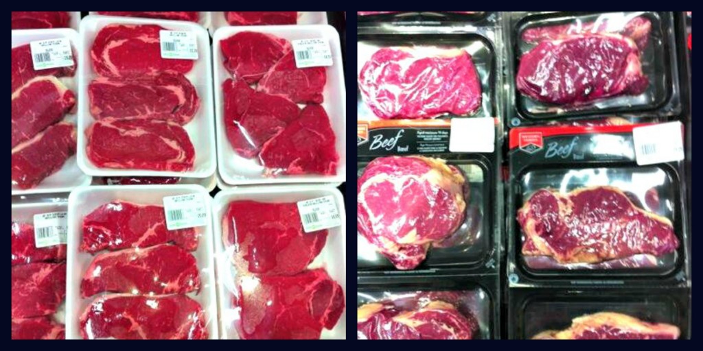 The beef on the RIGHT is the same as the beef on the left... BUT it will last up to 30 days in your fridge (and uses better packaging for the environment)