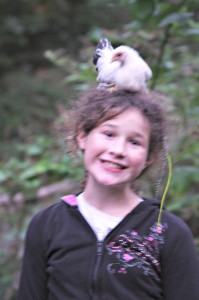 girl with chicken